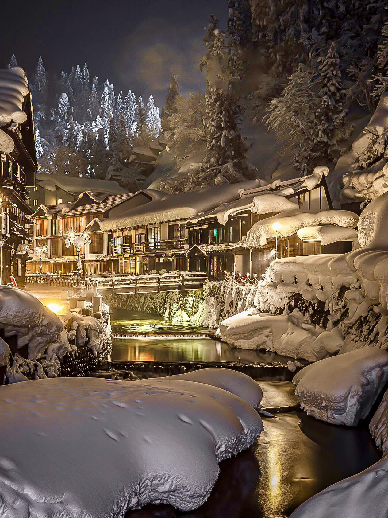 日本银山温泉!千与千寻取景地,雪景7615好浪漫