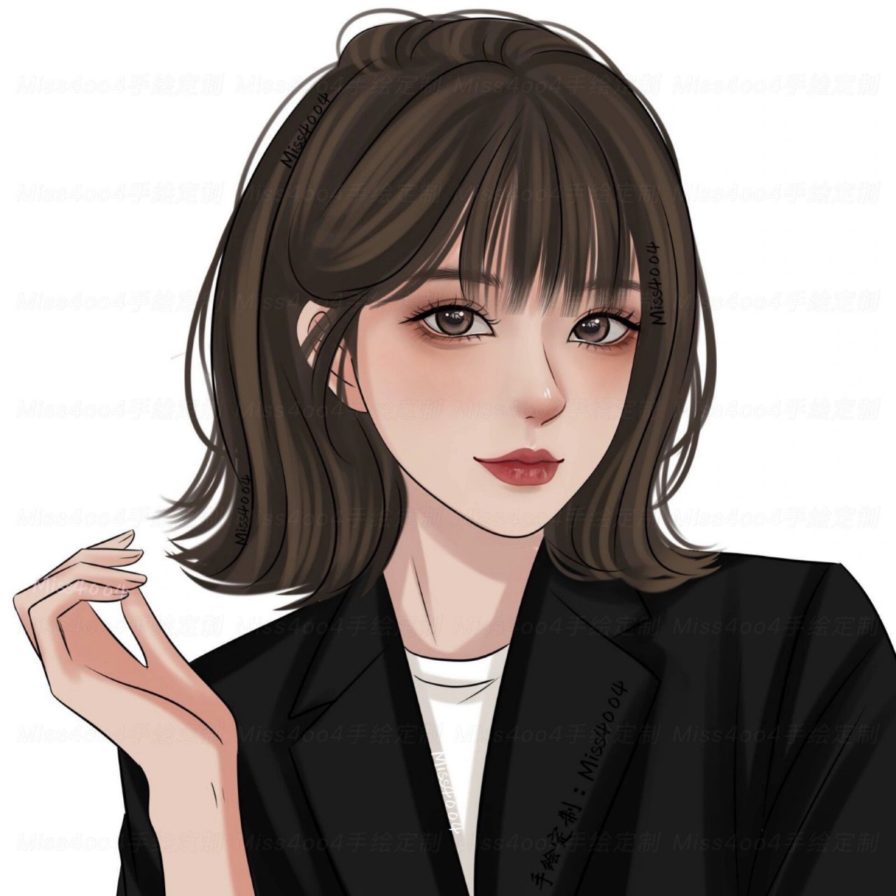 纯欲自信且酷 手绘头像 女生头像 手绘头像 | 头像画画 shui hui din