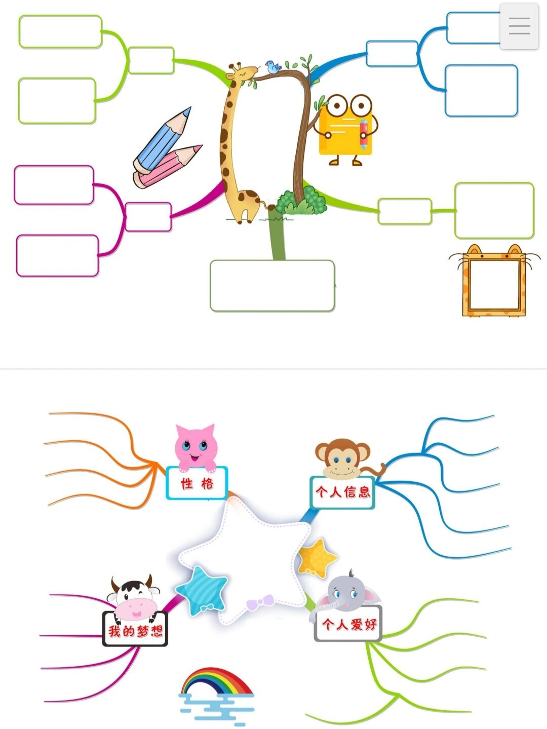 思维导图模板个性创意图片