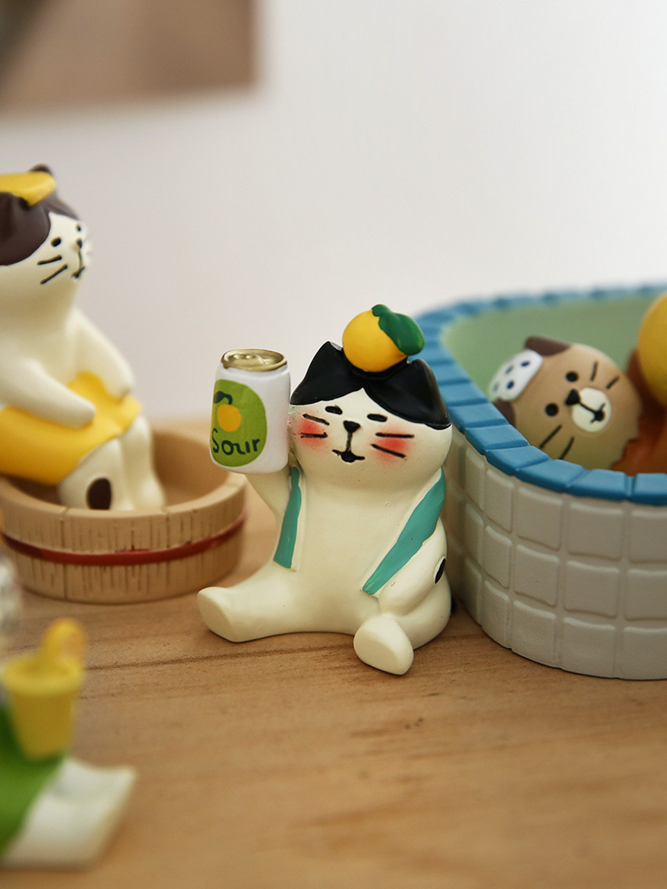 日式柚子猫泡澡摆件|这个夏天与柚子猫邂逅 人事中最