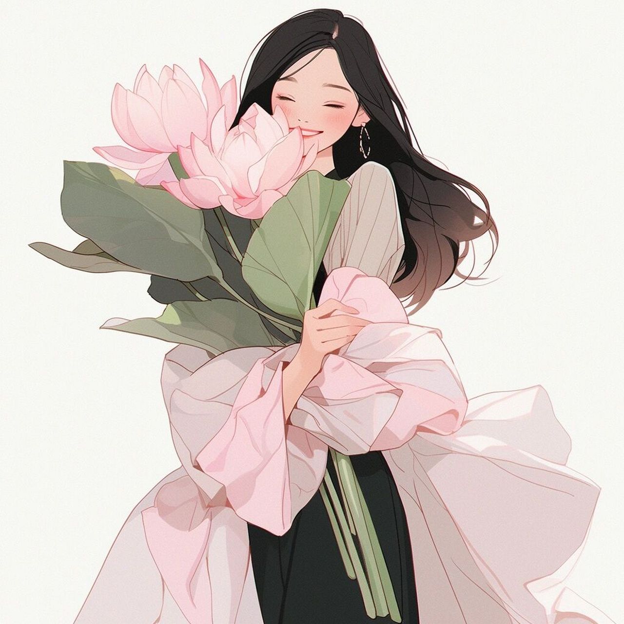 好运"莲莲"‖捧花气质女生头像 "莲"你也心动系列女生头像换起来