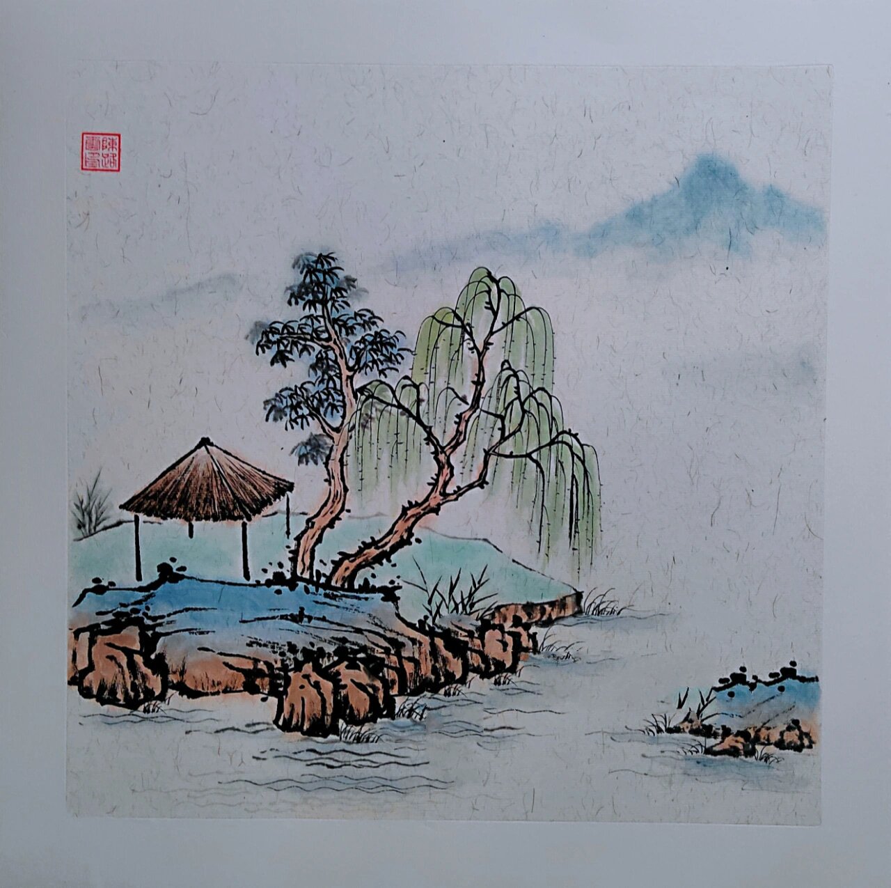 每日一画——国画山水(附步骤图) 零基础国画入门(春风拂柳岸) 绘画