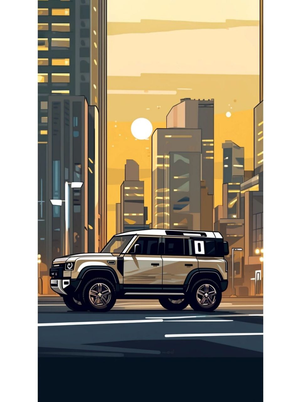 路虎卫士插画壁纸