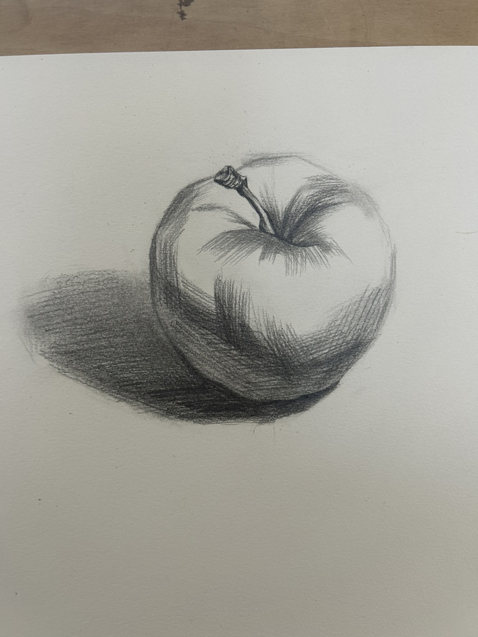今日素描练习 带基础班学生一起画苹果
