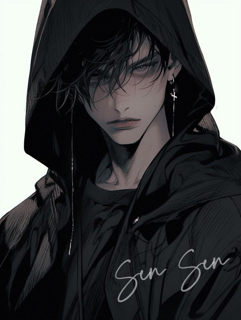 高冷男生头像|黑色卫衣冷酷男生极限二选一 极限二选一