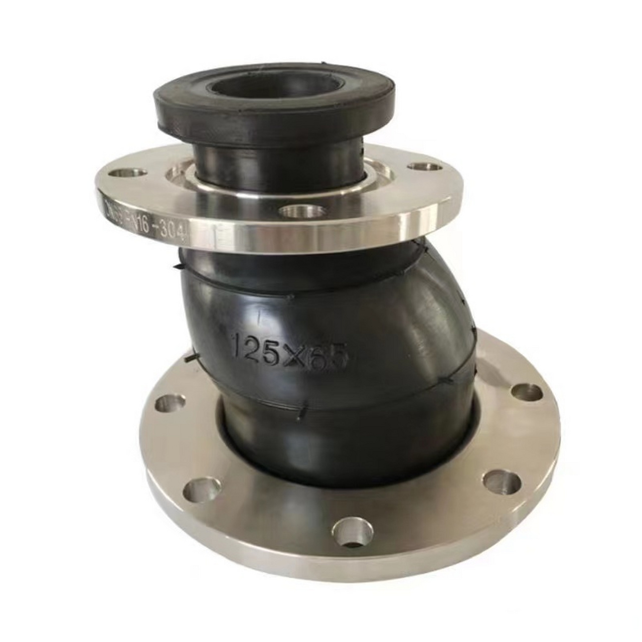 偏心异径管可曲挠橡胶接头的性能特点如下: 异径偏心橡胶接头是根据