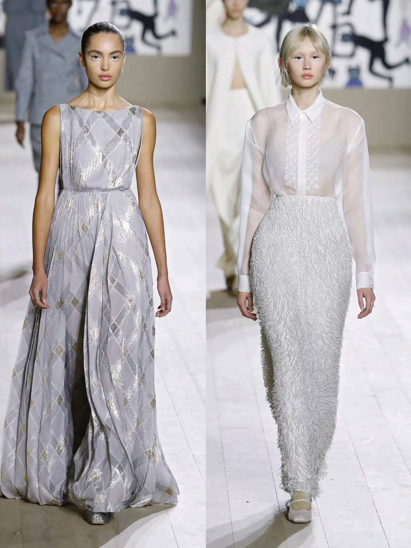 dior|2022春夏高级定制系列白色晚礼服长裙