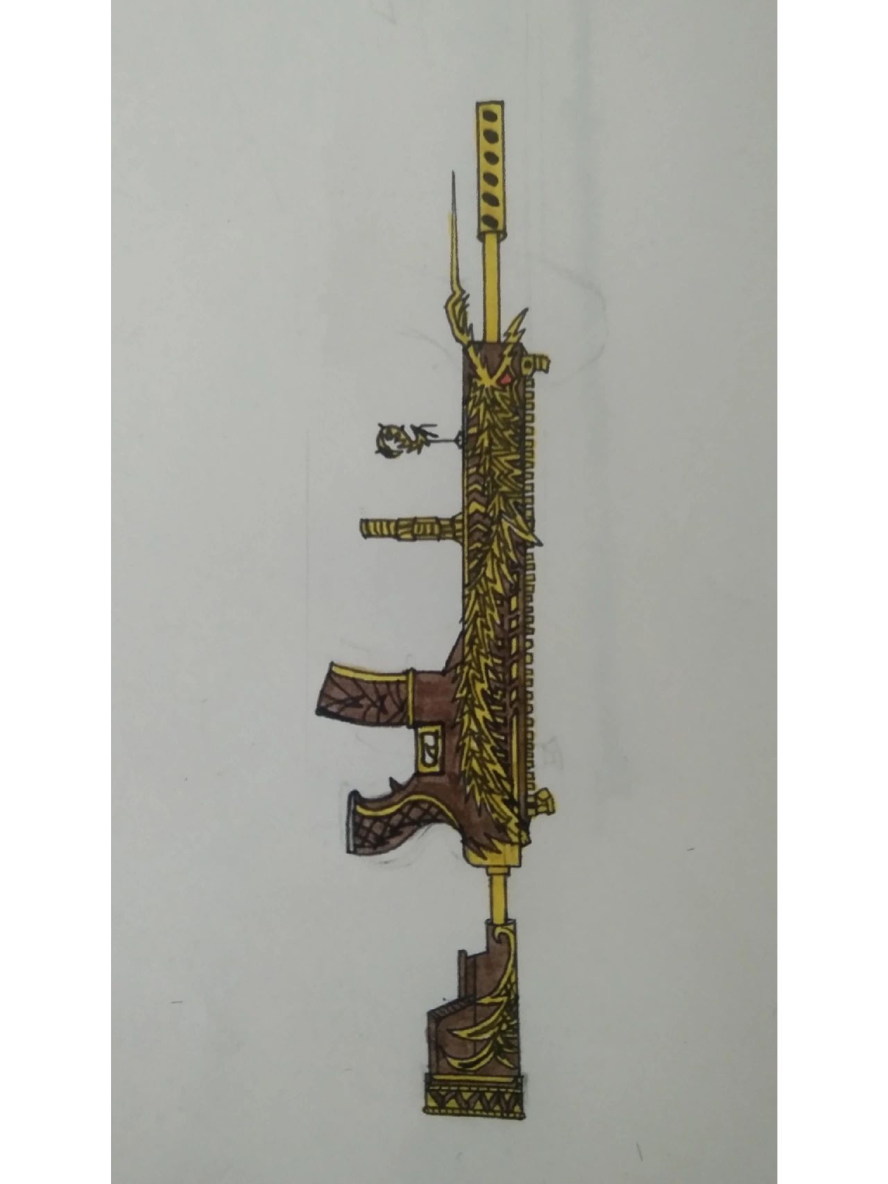 5分钟就画完了一个m416五爪金龙