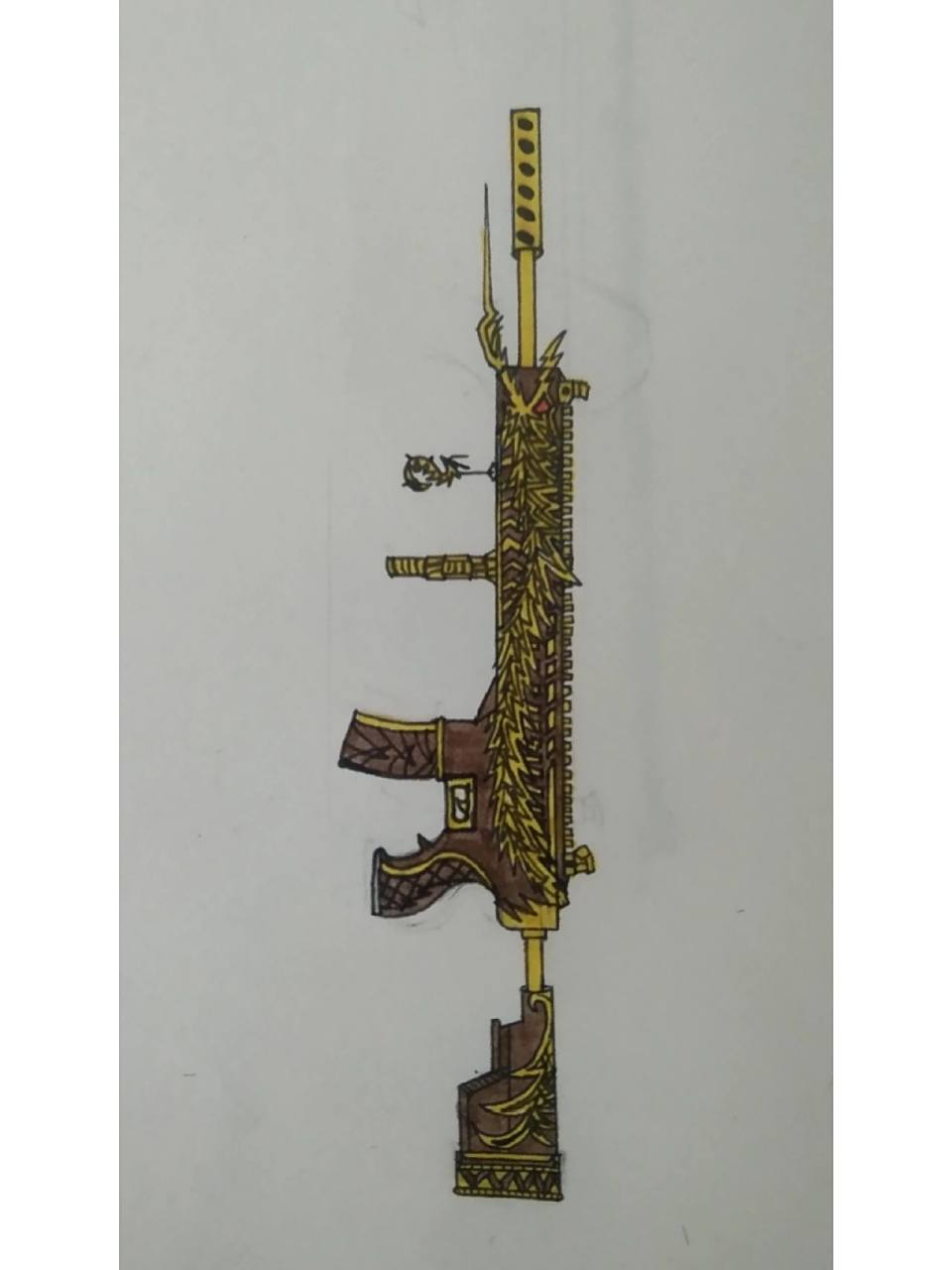 5分钟就画完了一个m416五爪金龙