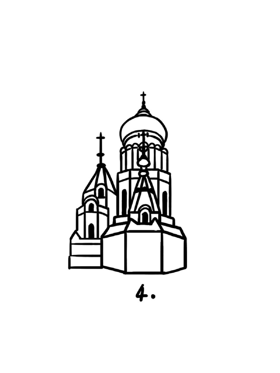 如何画圣索菲亚教堂