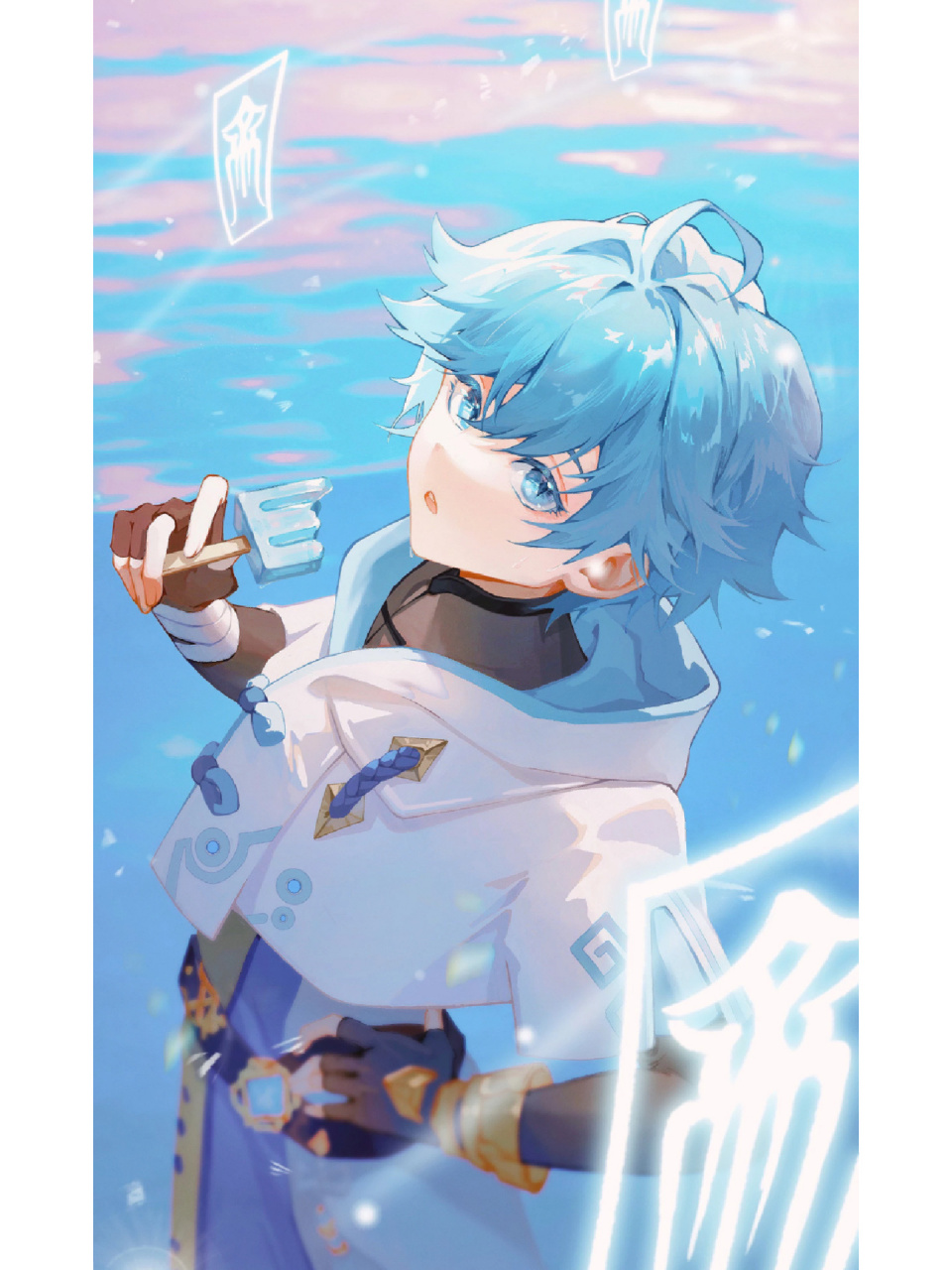 行秋重云 | 壁纸 舞罢剑影画虹线,裁却雨帘做青衣. 作者:-翼壹