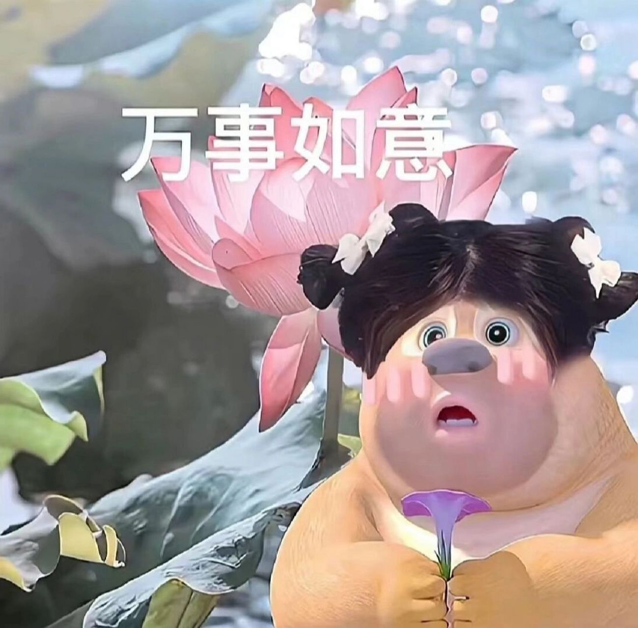 熊出没荷花表情包头像 超可爱的熊二表情包来了!999999