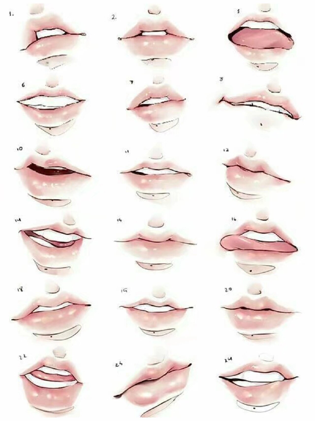 【绘画素材】不同嘴巴的绘画素材参考75