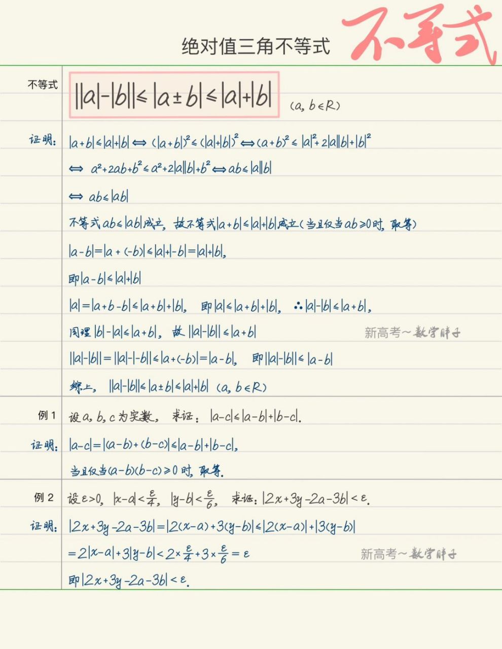 绝对值三角不等式 #绝对值不等式##三角不等式#高中数学#不等式证明