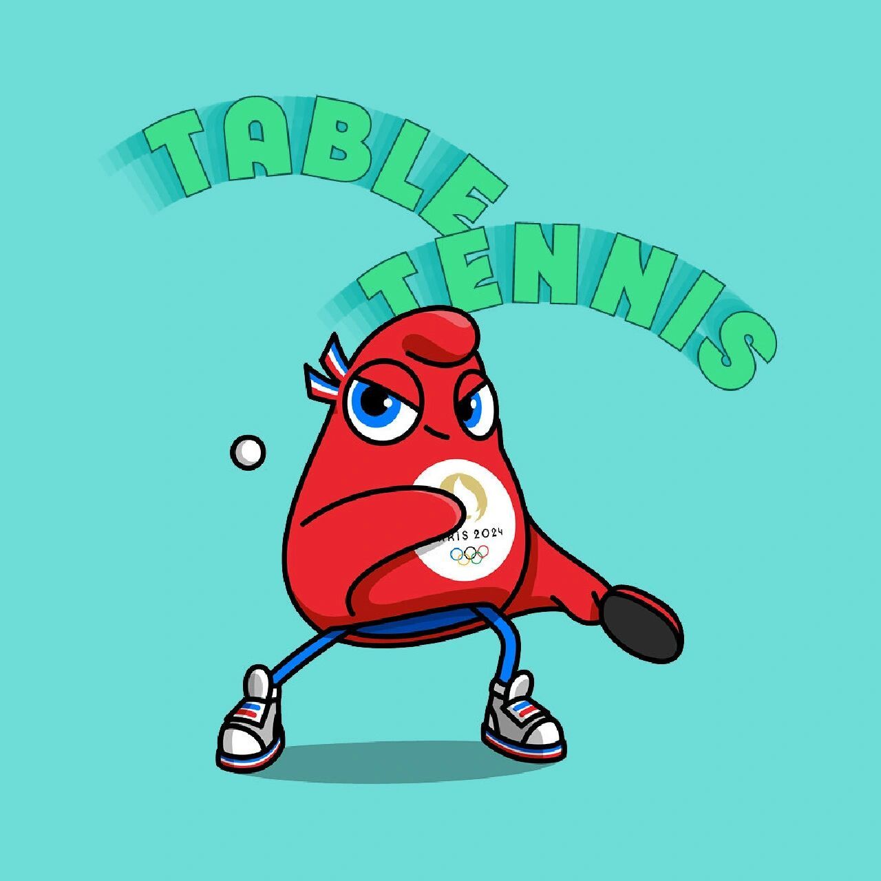 巴黎奥运会乒乓球吉祥物 哦莫太可爱了吧