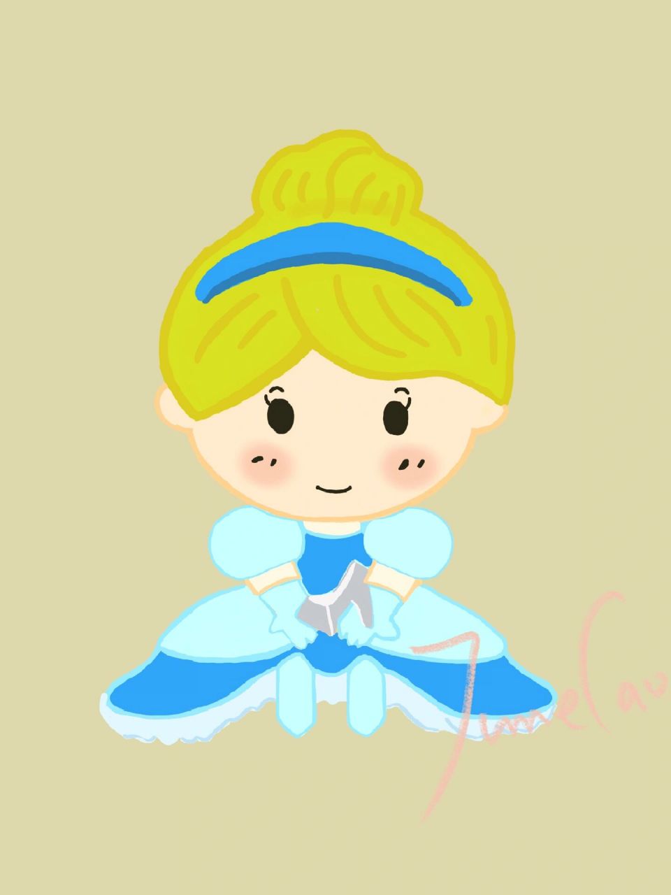 q版灰姑娘水晶鞋可爱简笔画 可爱头像又get