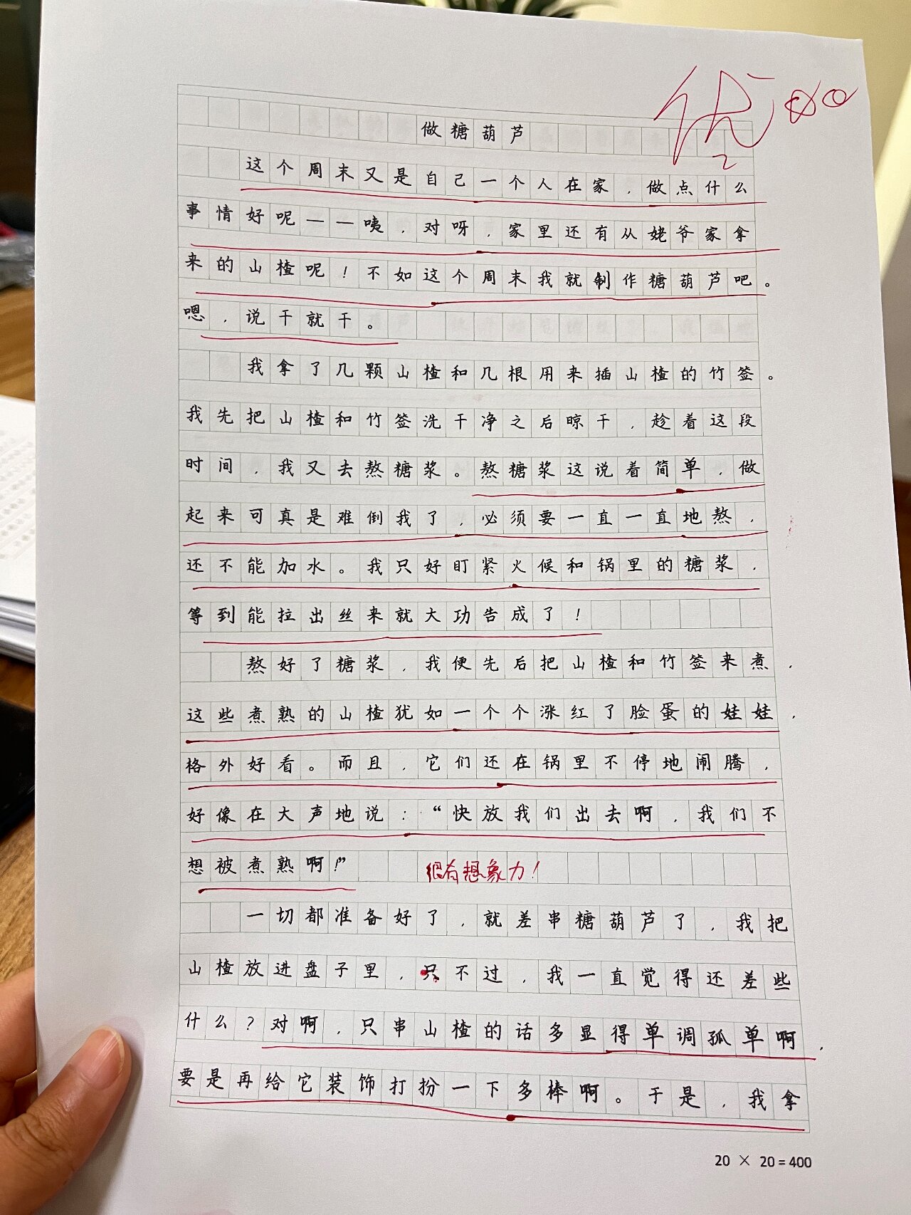 小学生日记《做糖葫芦》作文素材