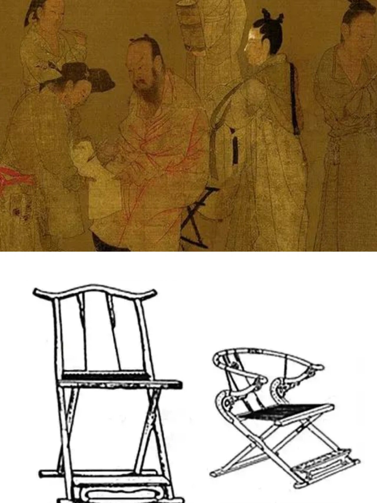 每天读懂一件家具|"第一把交椅"的演变 93 《蕉荫击球图》 中面有两