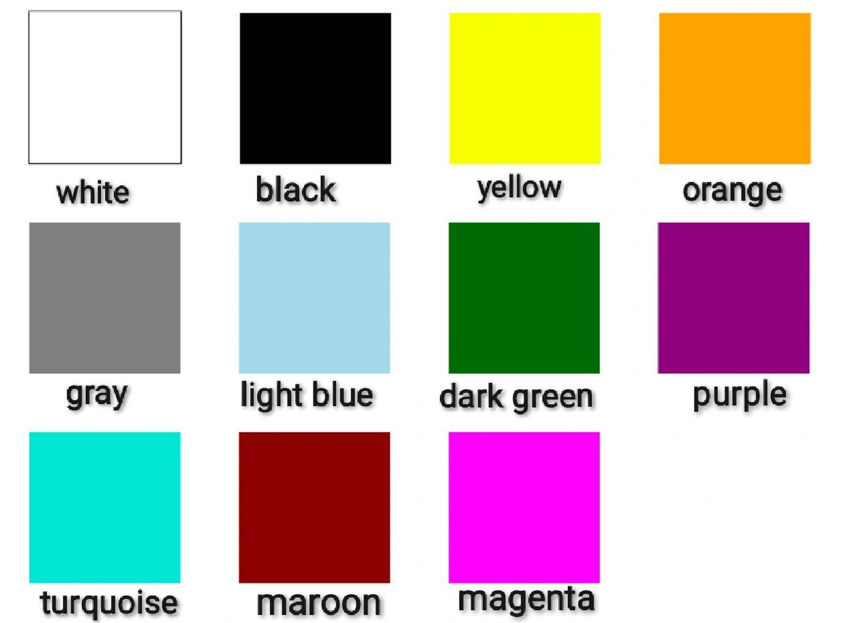 1 colors——颜色 red: 美 ; adj. 红的 black: 美 ; adj.