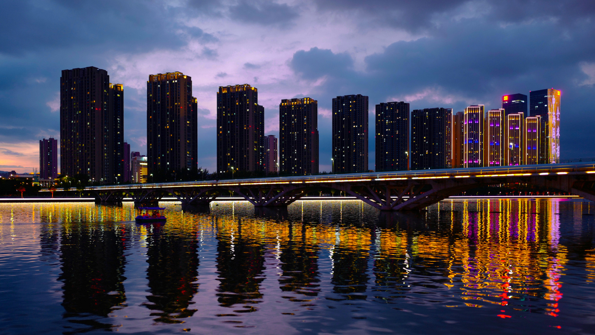 太原|汾河桥梁夜景合集97 汾河景区璀璨桥梁夜景合集91 太原夜間