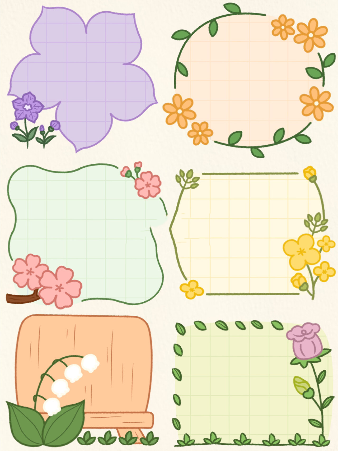 day57 / 手帐必备边框🌸彩色花花版本💐