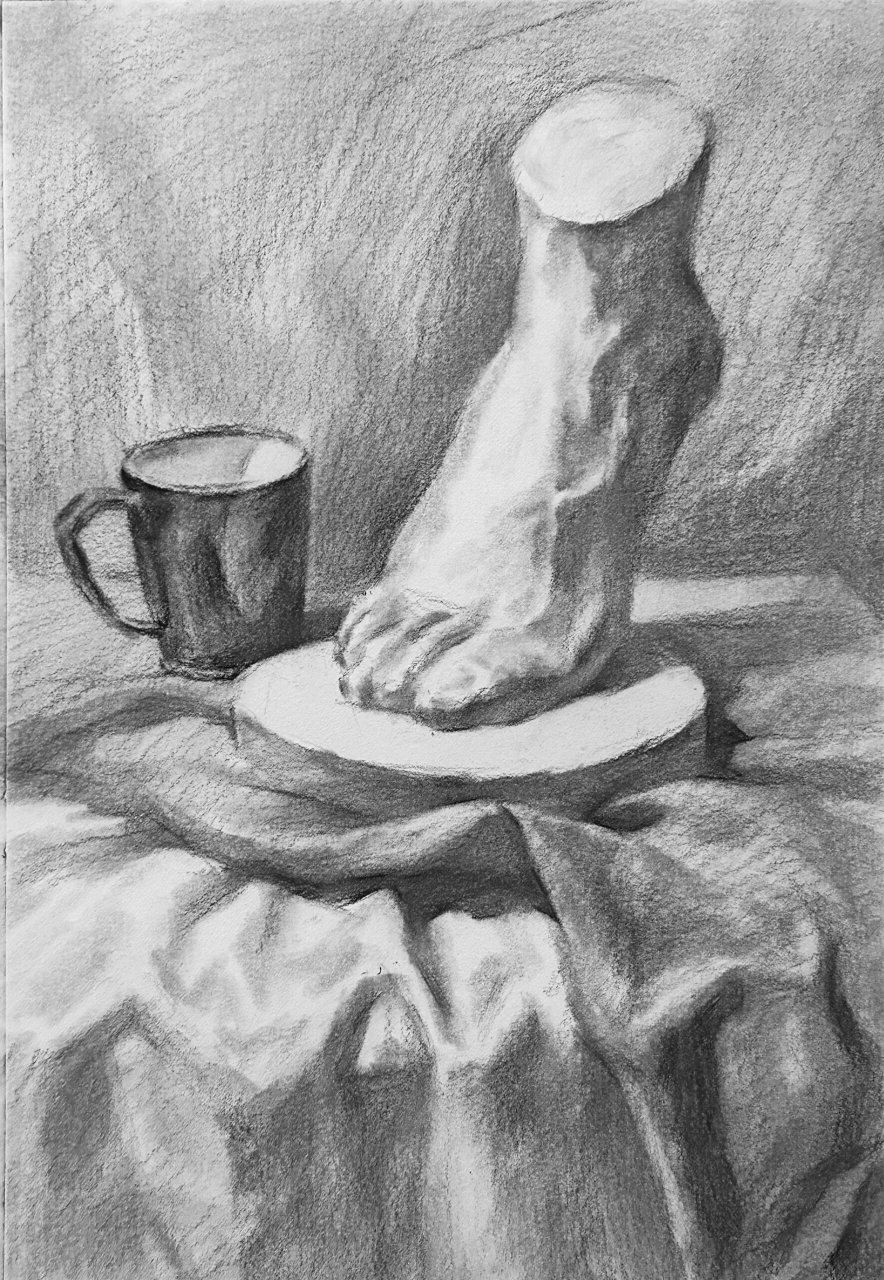 静物素描石膏脚