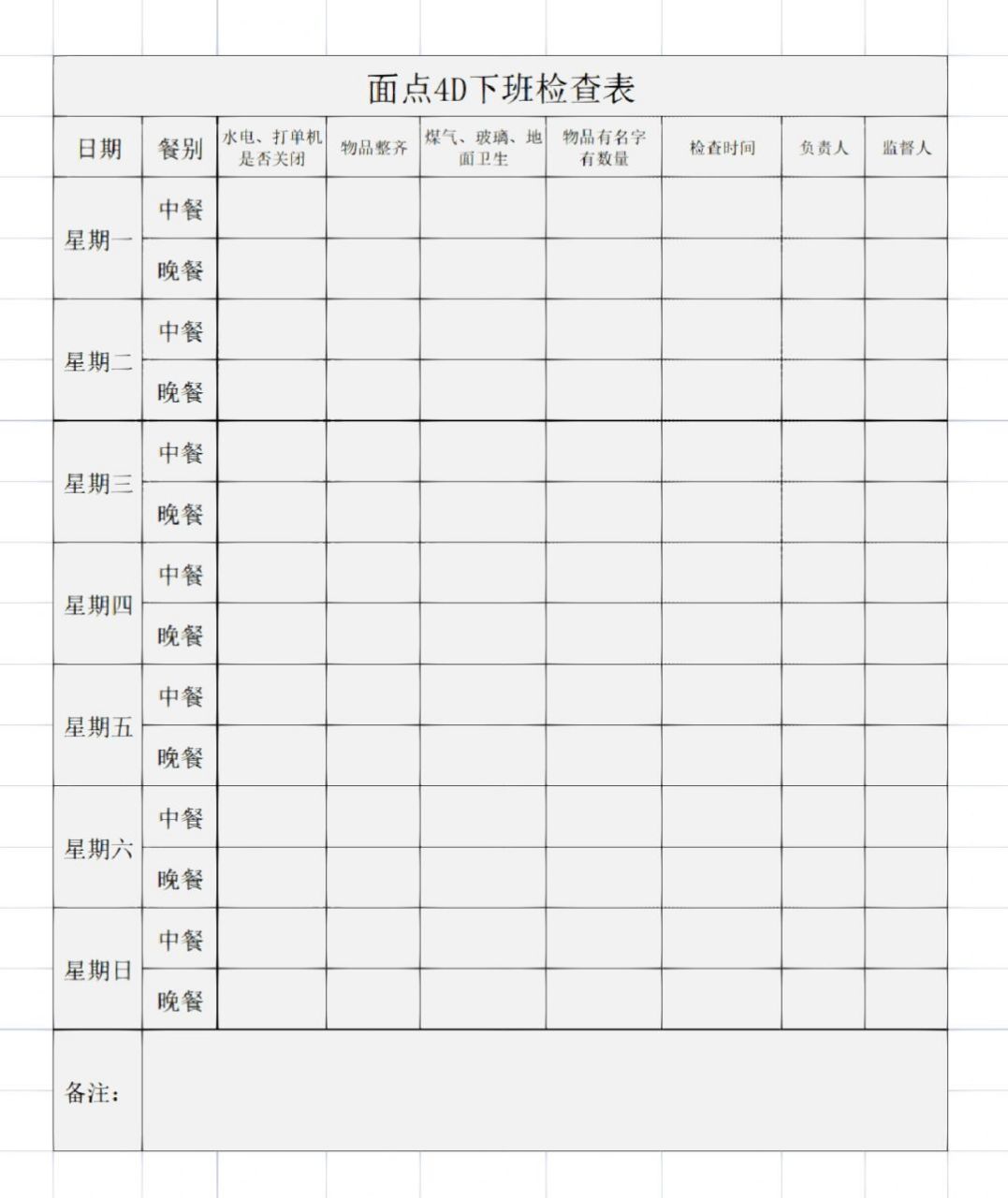 4d检查表图片