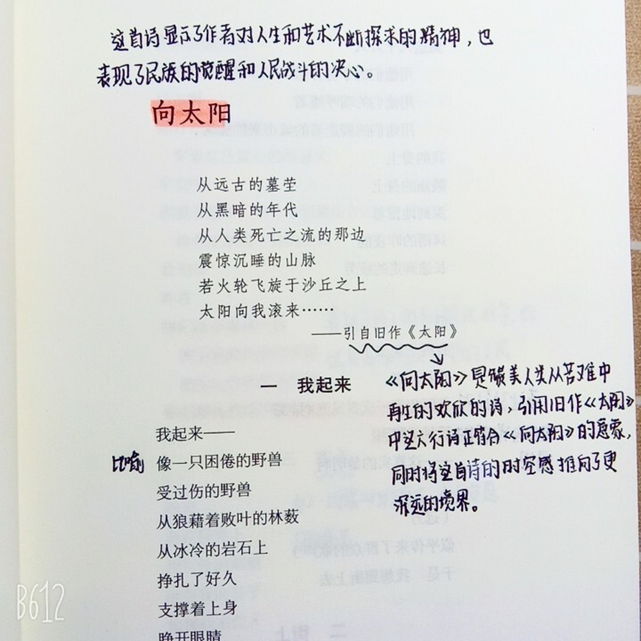 12 | 《艾青诗选》批注—《向太阳》 来啦来啦!宝贝快来!