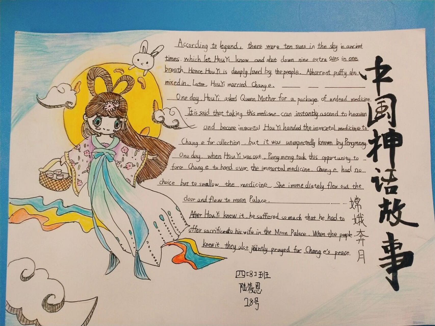 小学英语手抄报 神话故事英文版