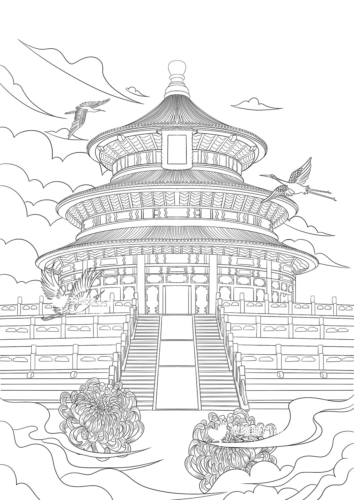 如何快速画出一幅插画❓|小白必看|国风天坛