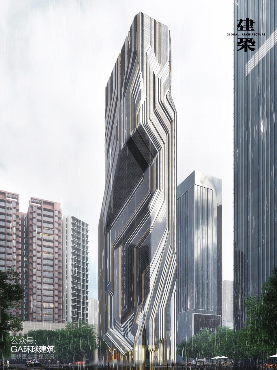 扎哈事务所新作:深圳金融科技研究院,设计以"泉","芯"为概念  位于