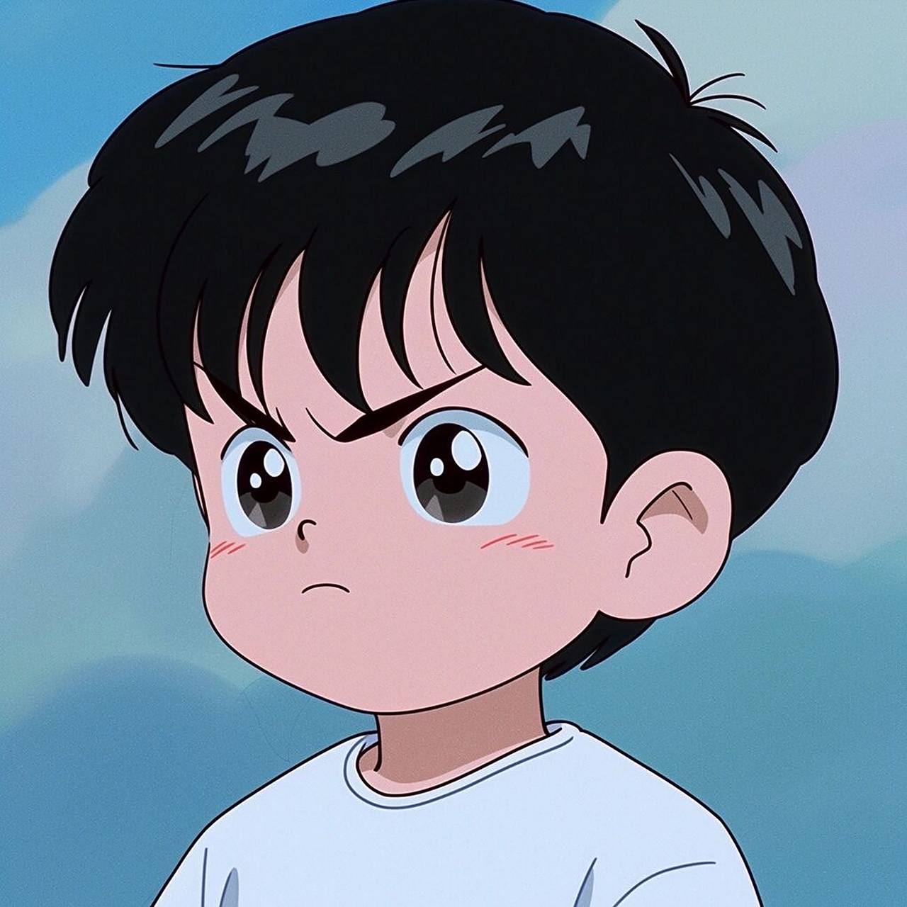 可爱男生头像(情头):生气了!要亲亲才行!