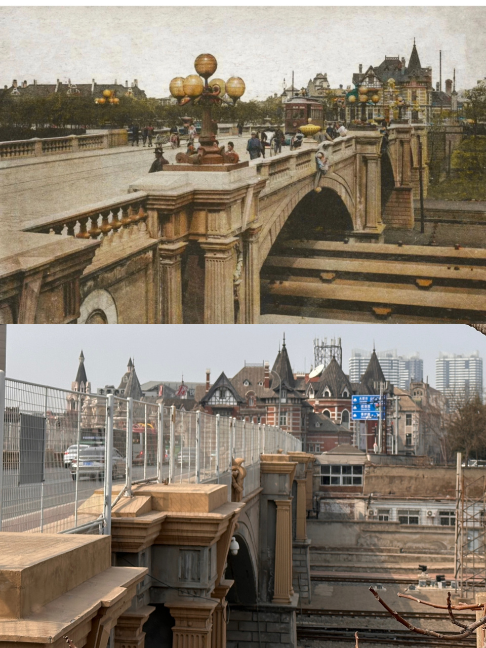 大连百年今昔(八) 日本桥→胜利桥 老照片: 	 原拍摄位置已经无法照到