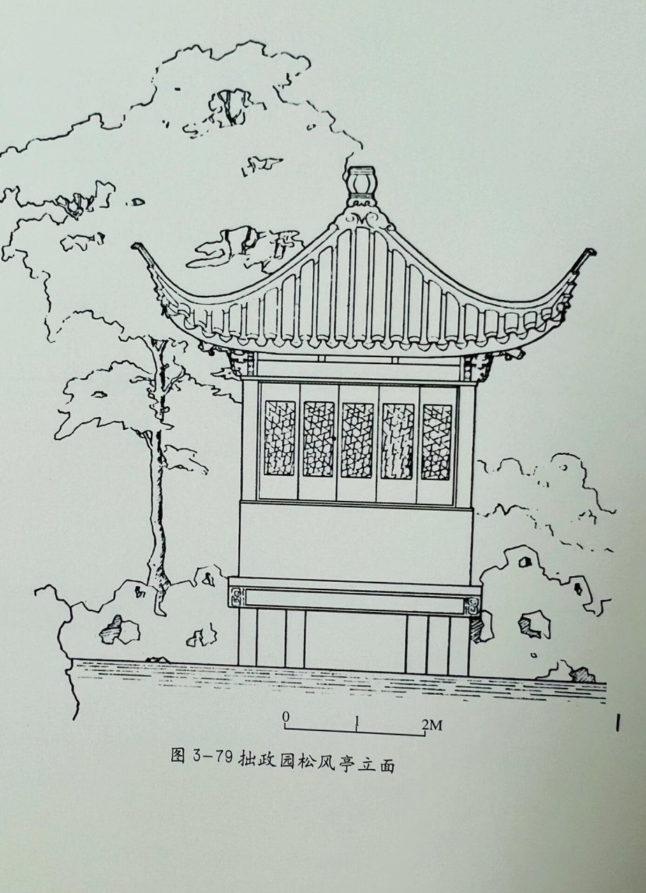 图纸 园林 拙政园雪香云蔚倚虹亭松风亭绿绮   雪香云蔚亭 亭长方形