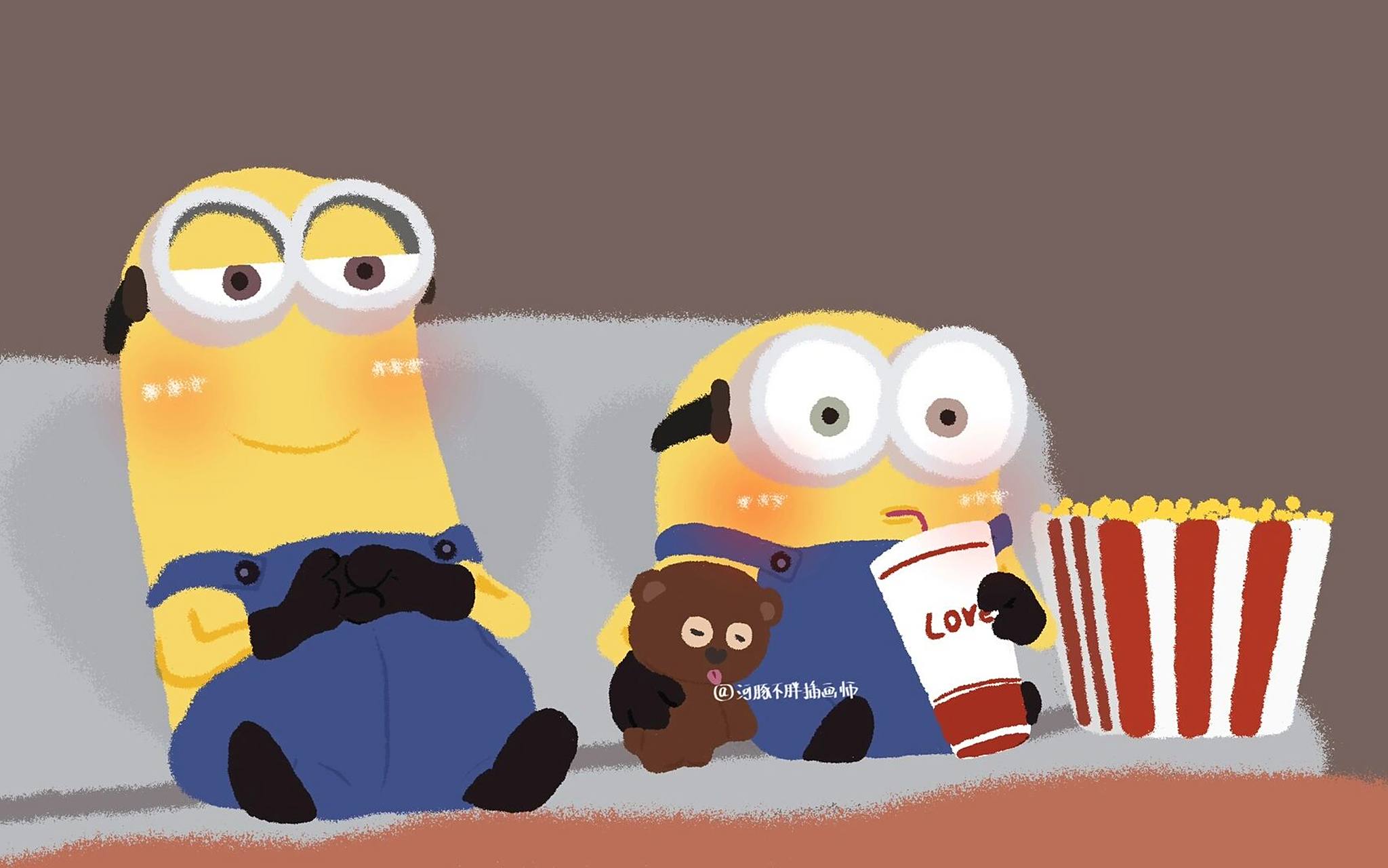 小黄人可爱电脑/ipad壁纸第三弹 第三弹来拉,部分绘画素材来源于line