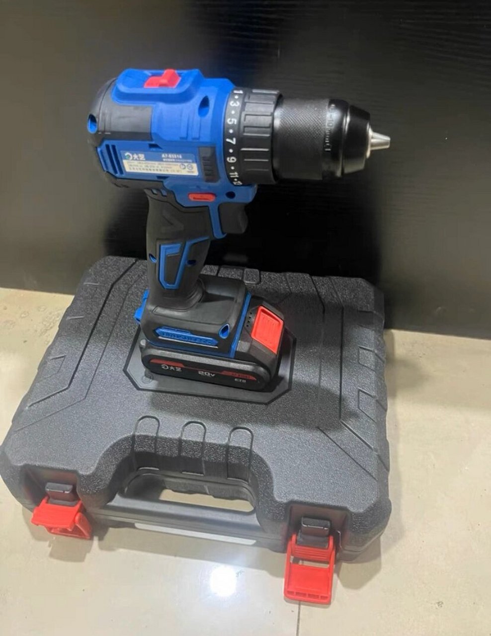 大艺手电钻电动螺丝刀枪工具20v宝石蓝家用工业锂电池钻打孔b3316 2.