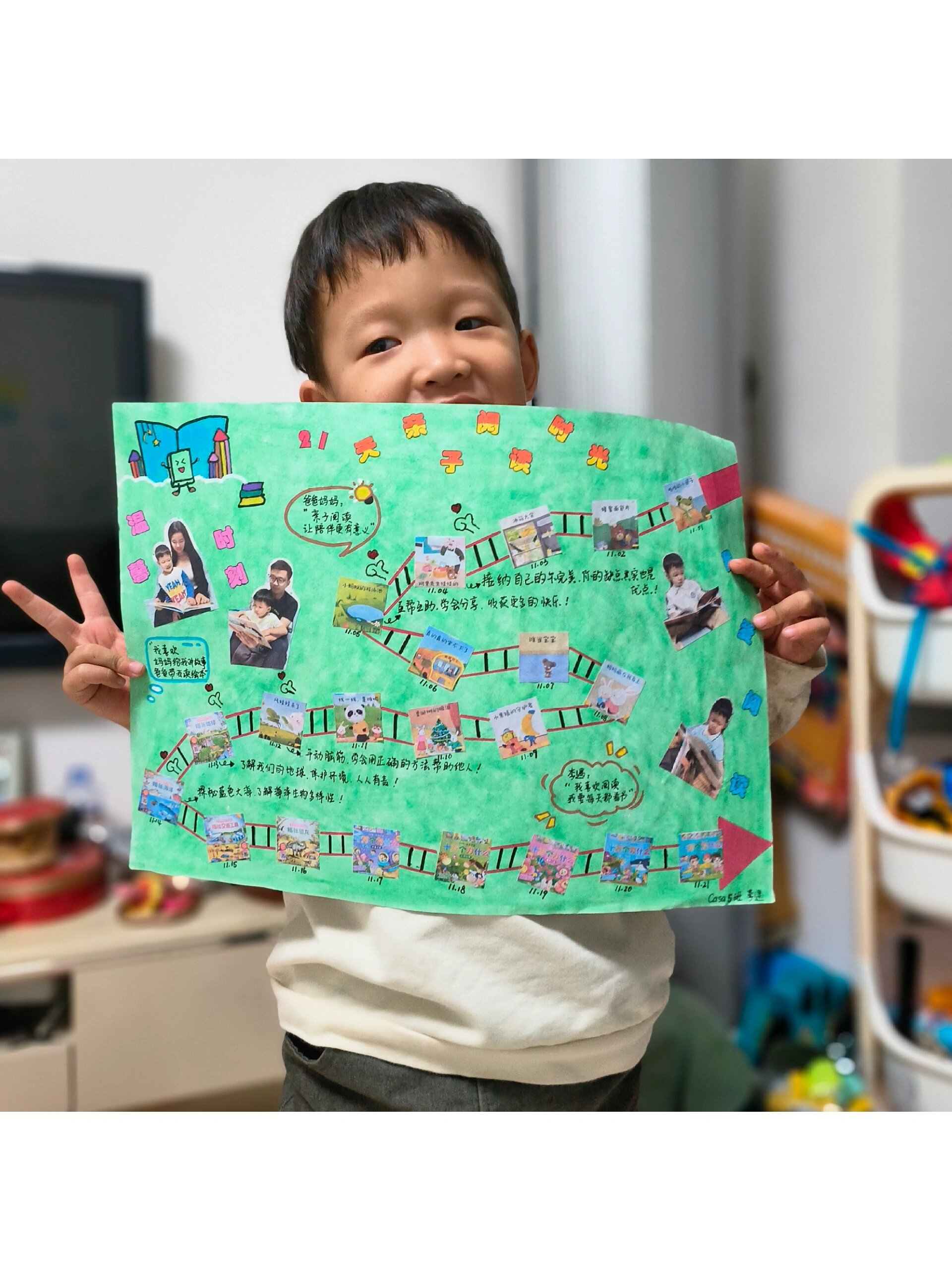 幼儿园21天亲子阅读打卡&手抄报