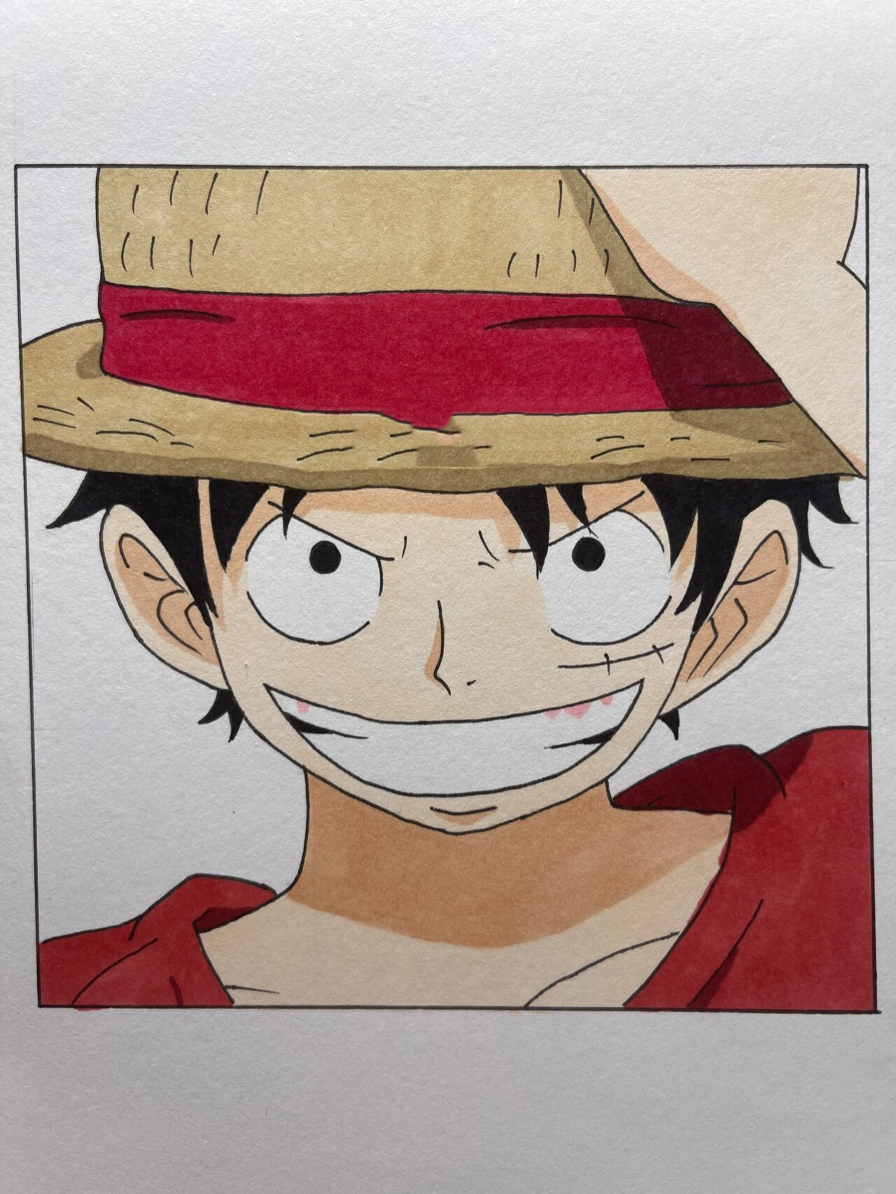 手绘|海贼王🏴‍☠️ 路飞 附上色过程