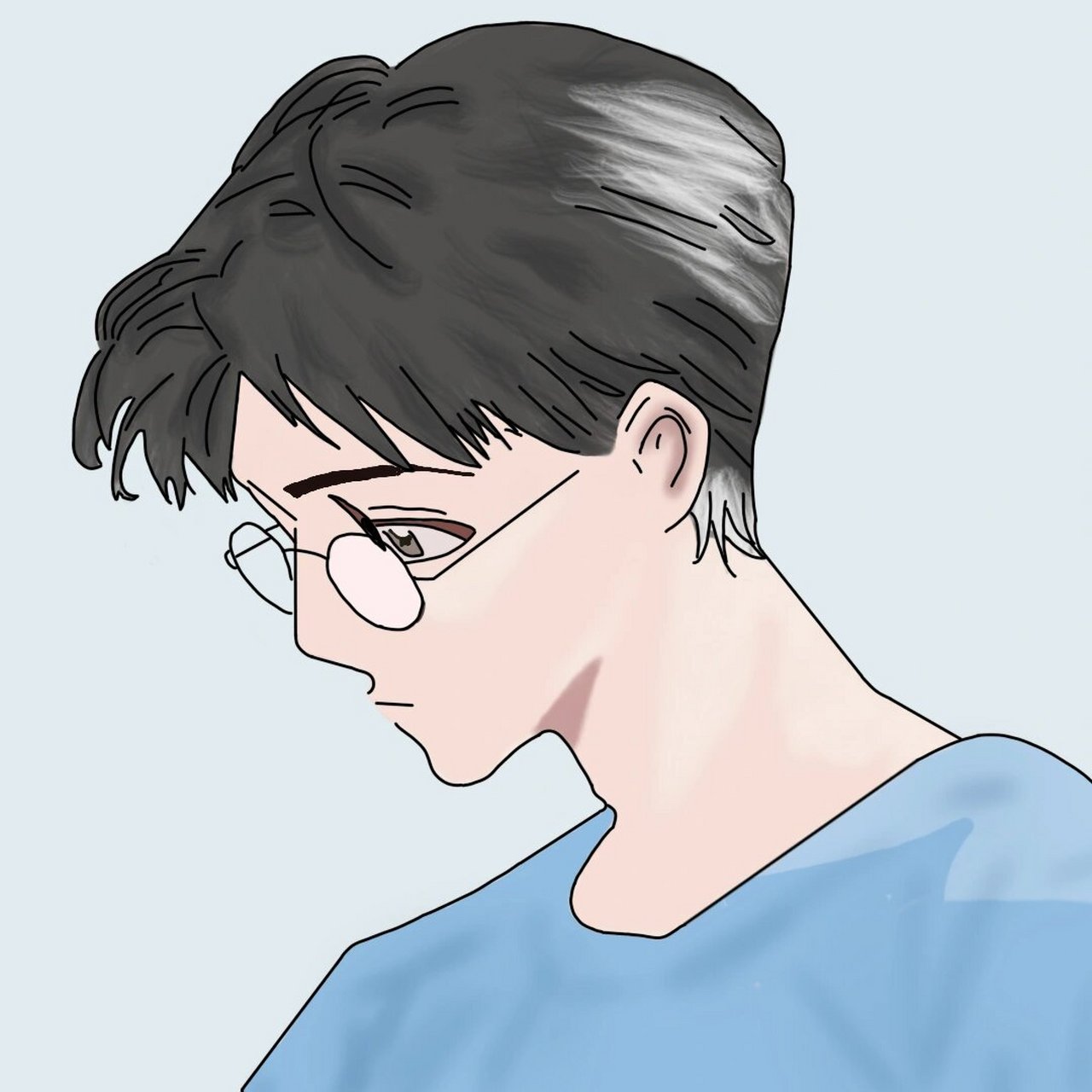 温柔低头男生头像 临摹 最后一张原图 要临摹图私聊我