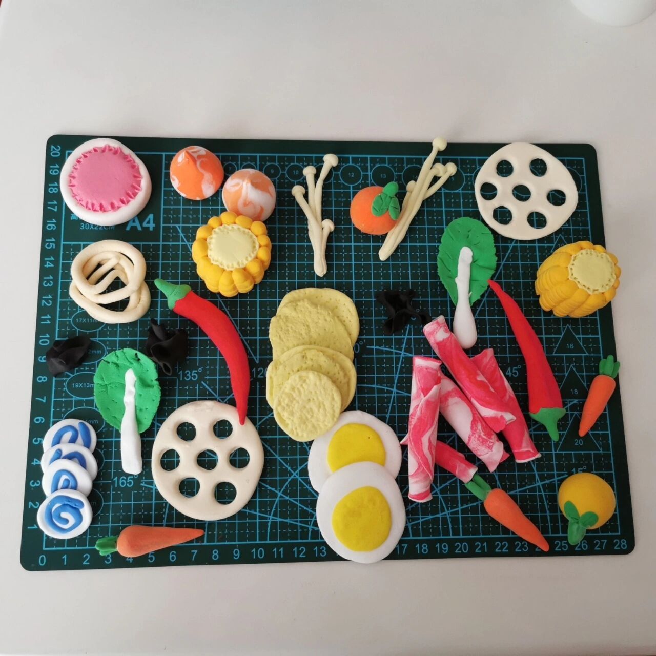 超轻黏土火锅食材(附教程) 历经7天 终于完工