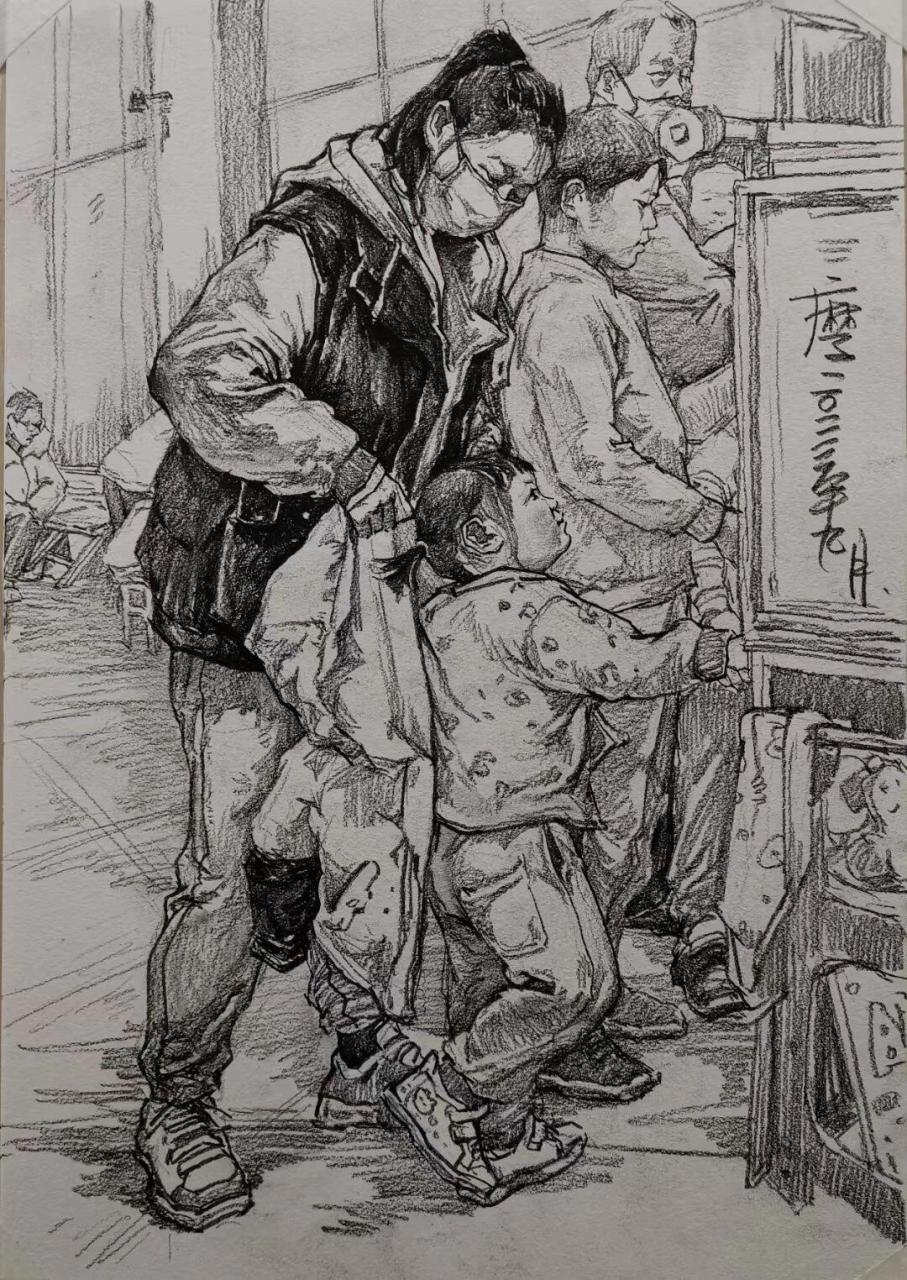 张麻子素描图片