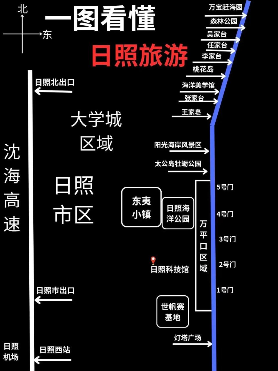 破防了75这份日照旅游地图太好了 很多来日照玩的姐妹不知道该如何