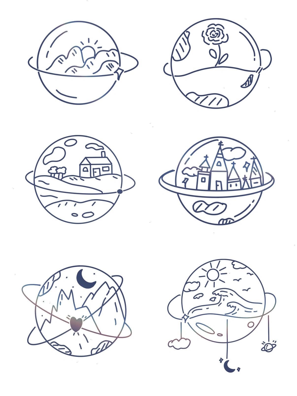 星球简笔画～每个星球都有它自己的故事