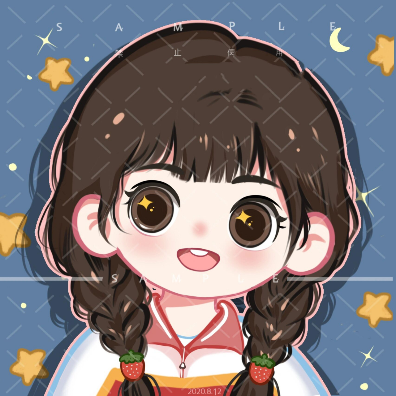 『芋头君』闺蜜手绘q版头像/校园风 据说每个甜妹身边都会有一个拽姐