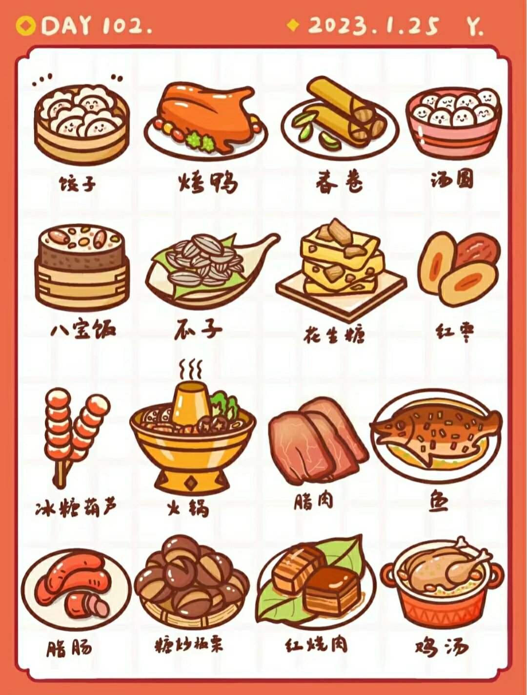 中国美食小报简笔画图片