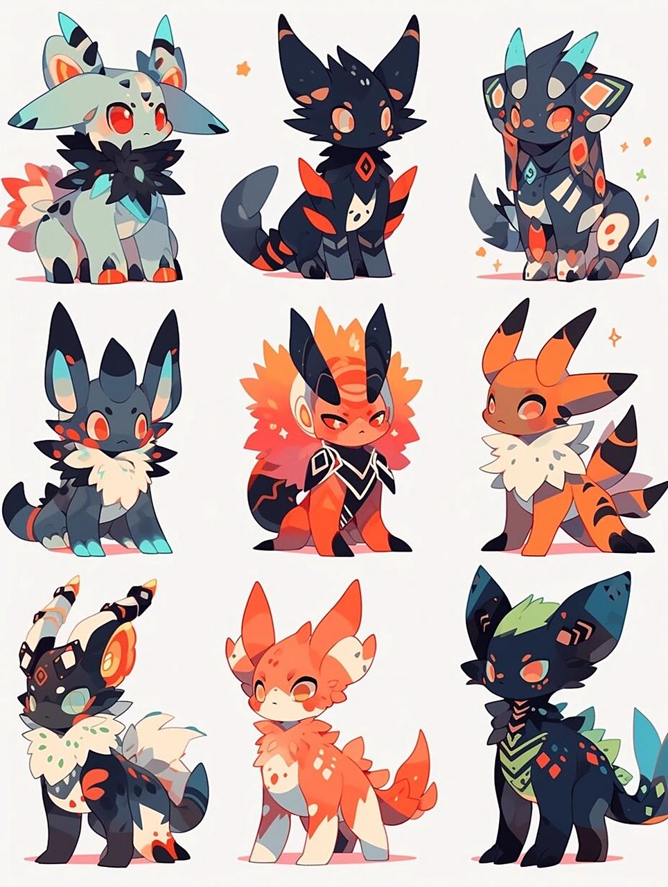 ai兽设素材 福瑞小兽 兽兽设计 qq兽 送设  可爱qq小福瑞 绘画素材无