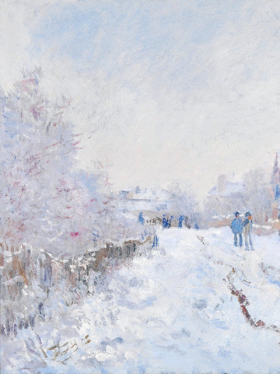 莫奈《阿让特伊的雪景》作品欣赏(含细节)