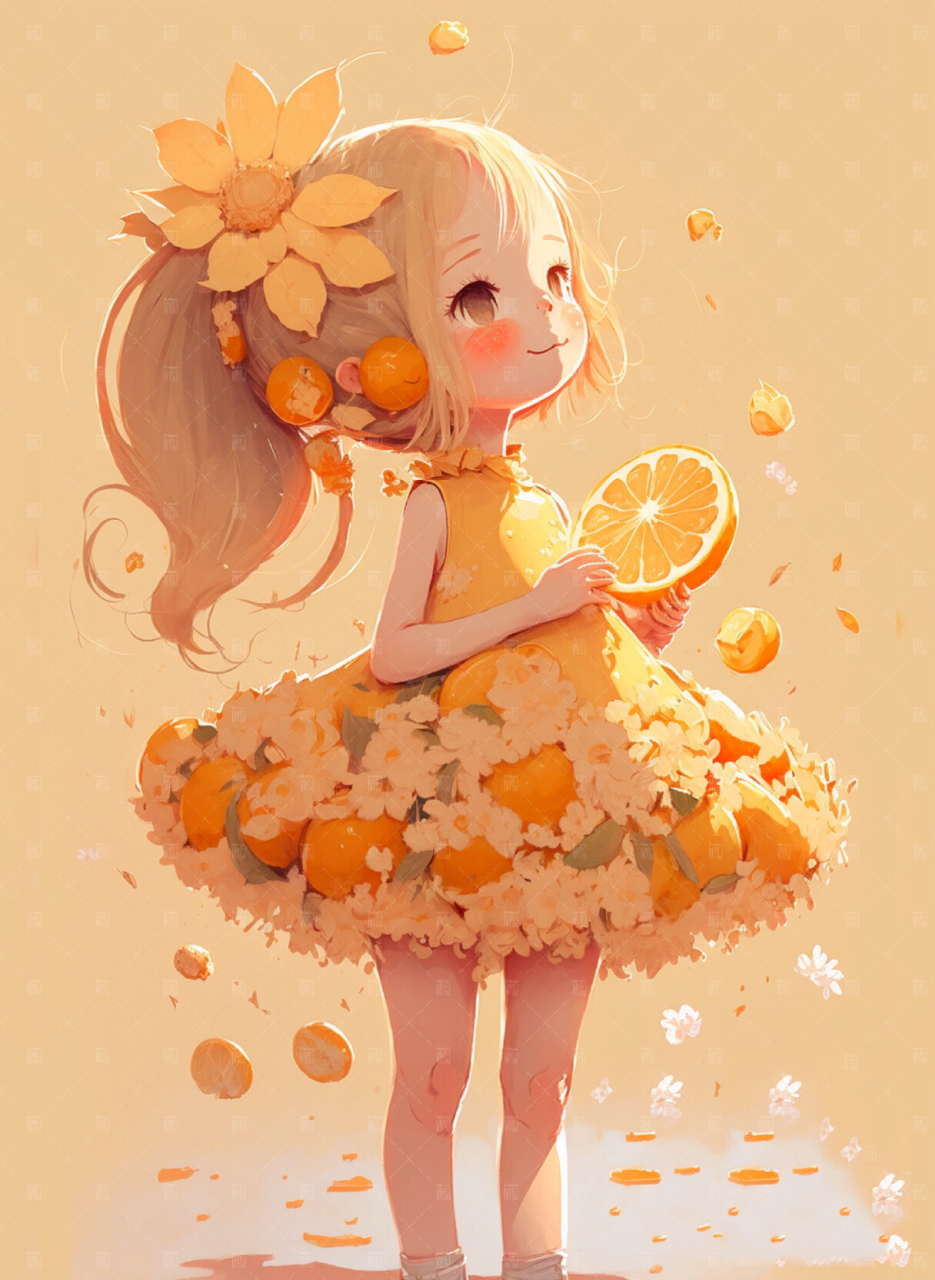ai插画78橙子宝宝「橙子」92 拉丁学名:citrus sinensis 界:植物