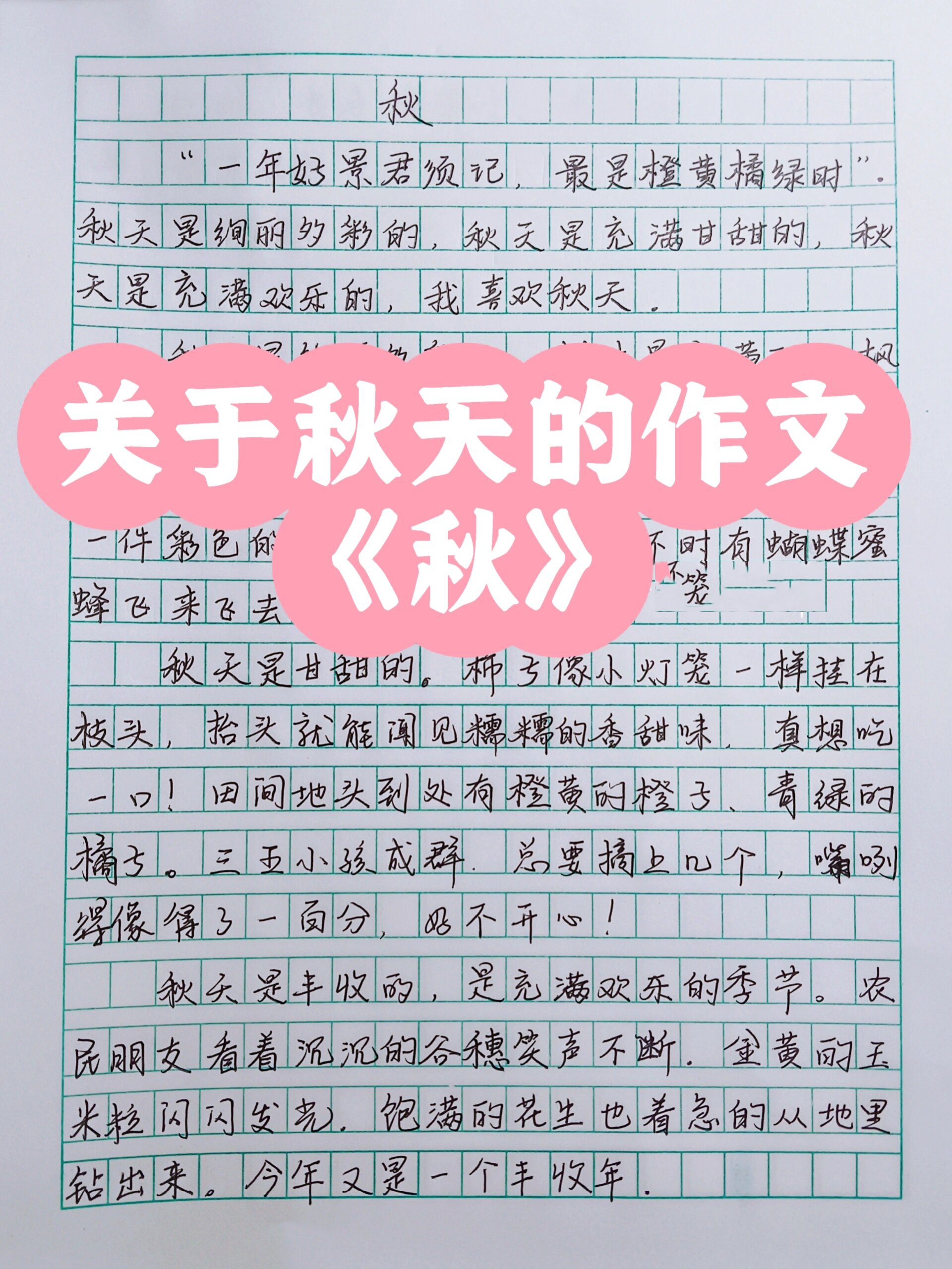 关于秋天的作文 100字图片