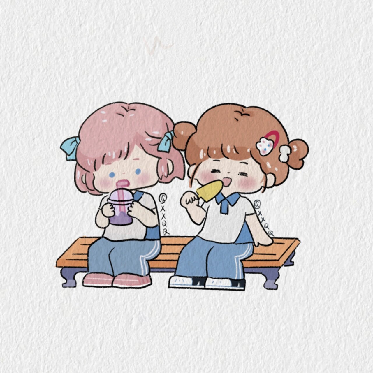 调调/简笔画教程 小闺蜜也来啦